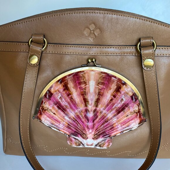 Patricia Nash Poppy Tote Leather w Seashells by the Seashore Scarf Tan Naturale - Picture 16 of 16